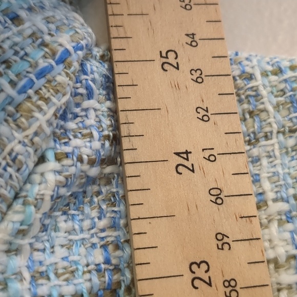 For Cynthia Tweed Blazer Women's SZ 2XL Jacket Blue Cream Corpcore Fringe Formal - Picture 6 of 11